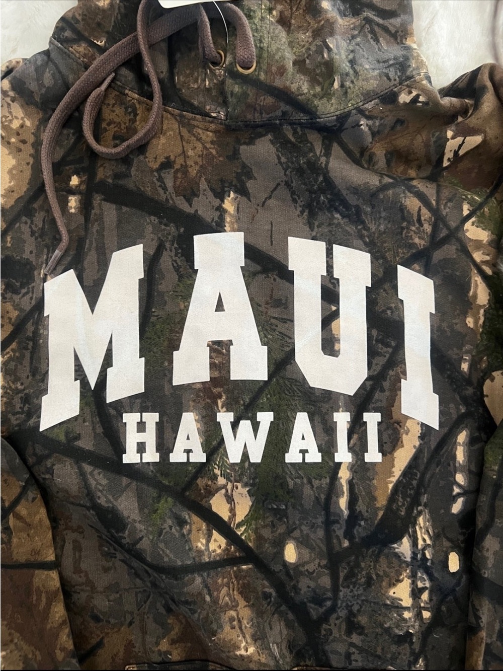 Hawaii Men’s hoodie - Brown Green Camo Print
